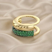Simulated Green Emerald Luxury Oura Jacket Ring