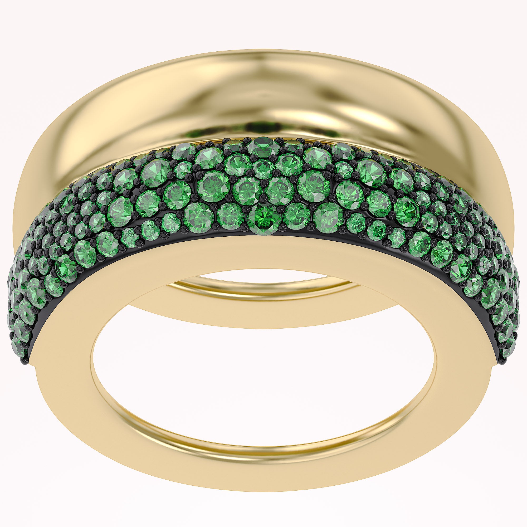 Simulated Green Emerald Luxury Oura Jacket Ring