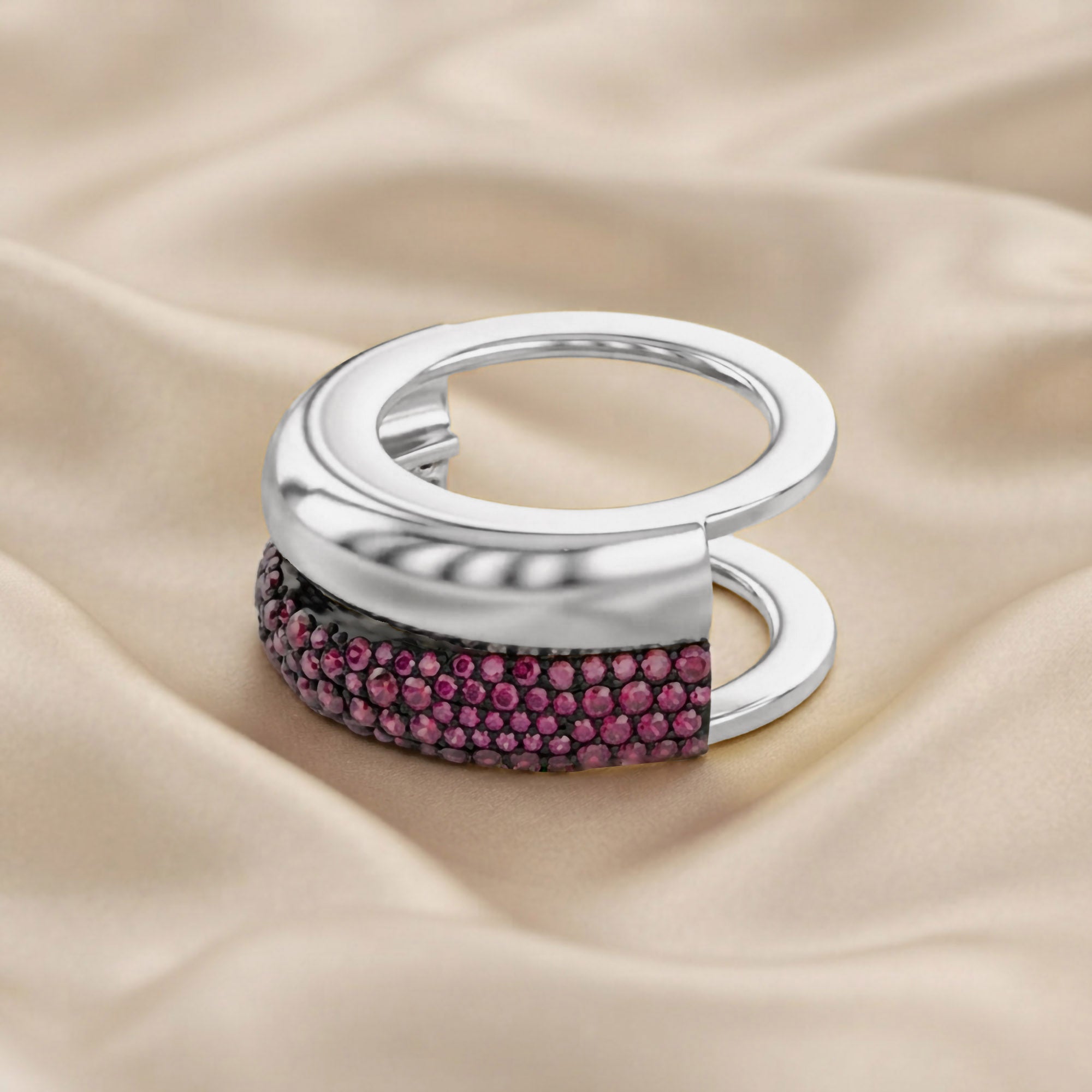 Simulated Ruby Luxury Oura Jacket Ring