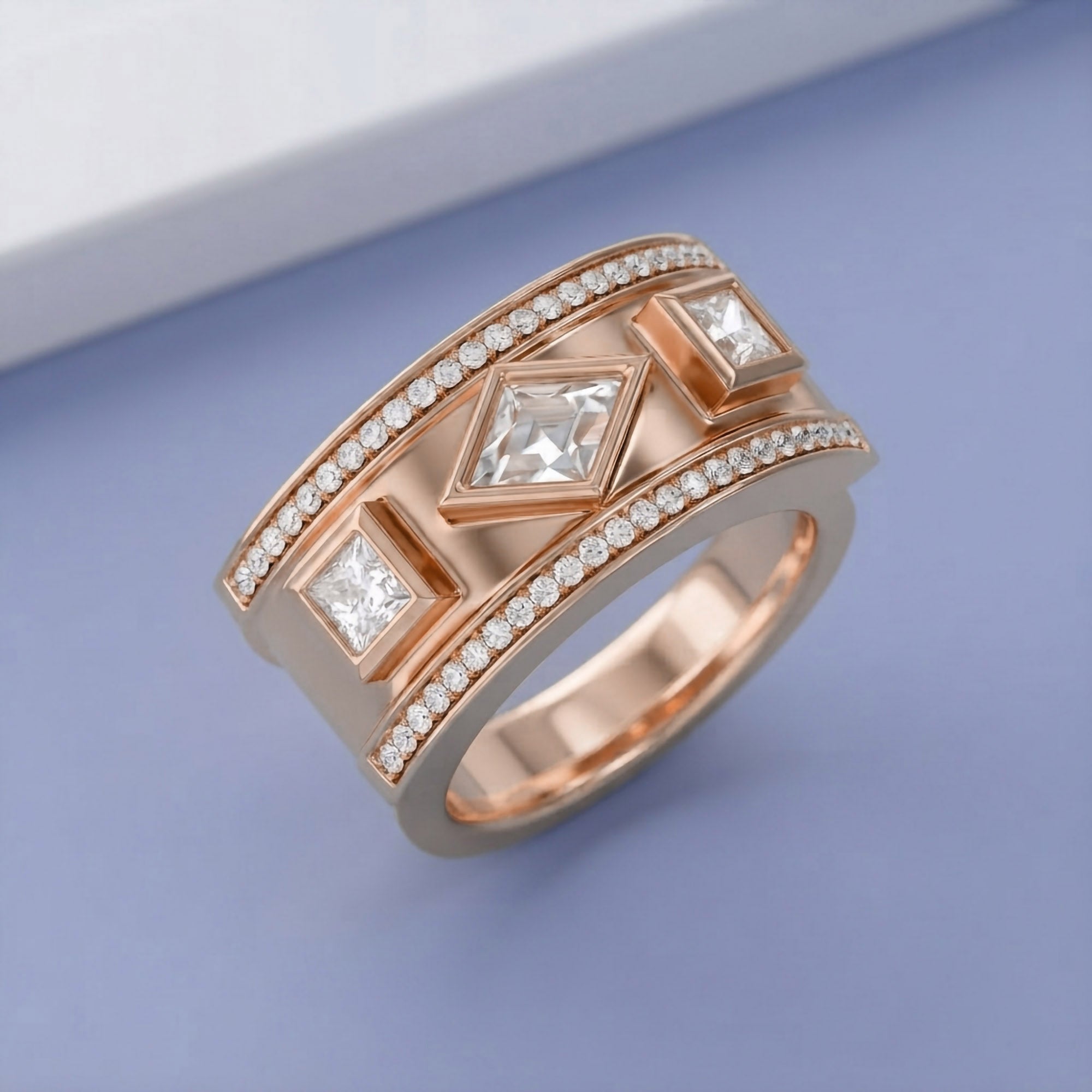1.30 CT Mixed Cut Lab Grown Diamond Oura Ring Jacket
