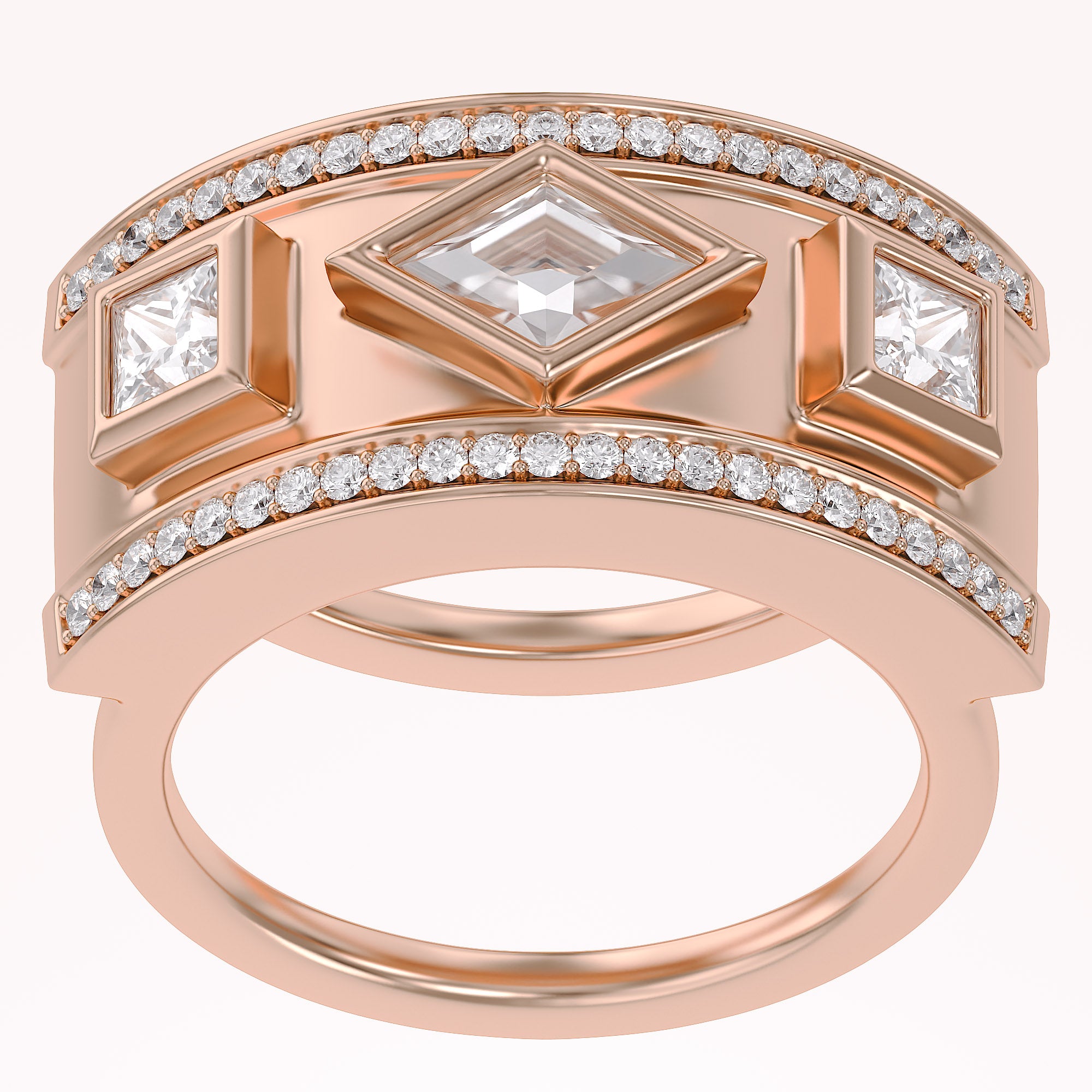 1.30 CT Mixed Cut Lab Grown Diamond Oura Ring Jacket