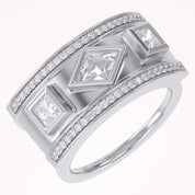 1.30 CT Mixed Cut Lab Grown Diamond Oura Ring Jacket