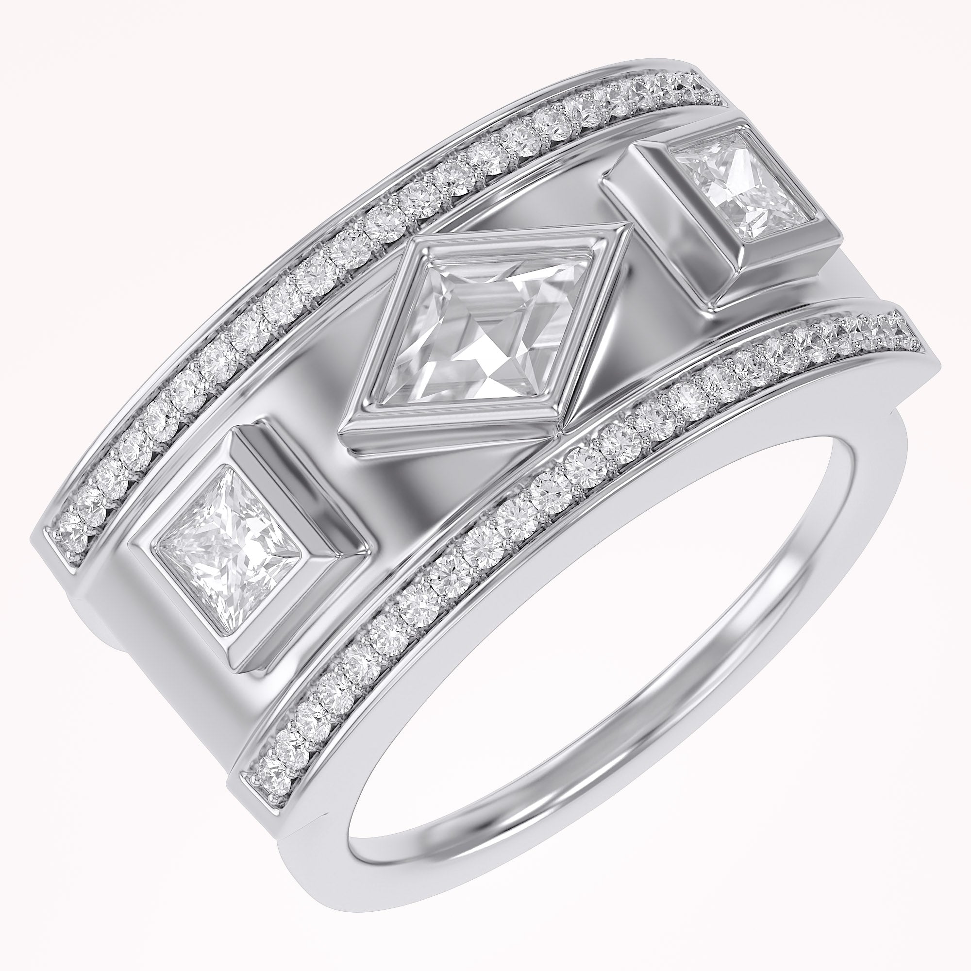 1.30 CT Mixed Cut Lab Grown Diamond Oura Ring Jacket