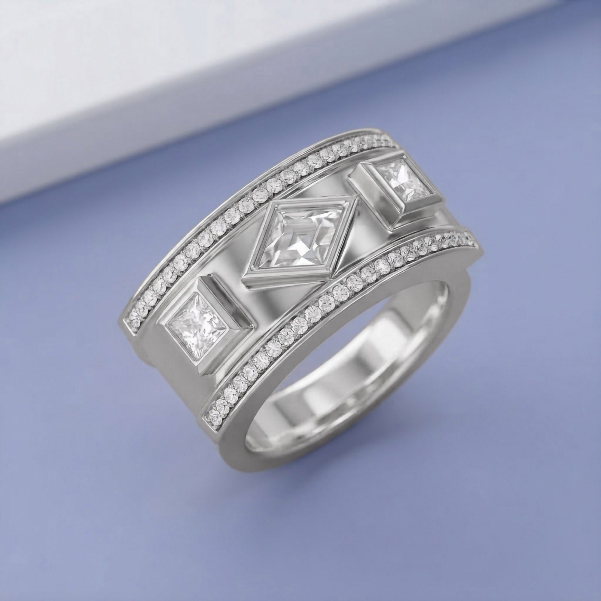 1.30 CT Mixed Cut Lab Grown Diamond Oura Ring Jacket