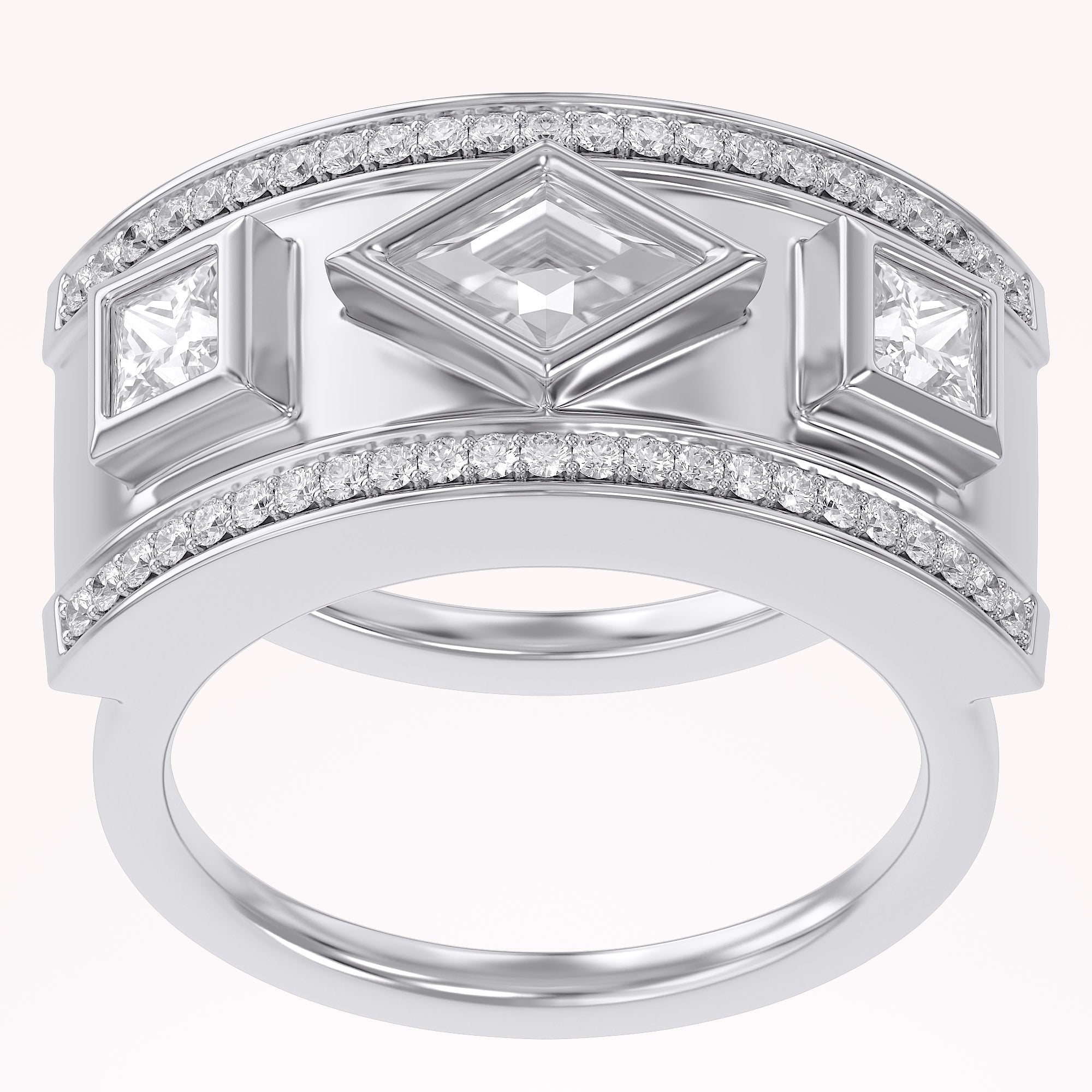 1.30 CT Mixed Cut Lab Grown Diamond Oura Ring Jacket