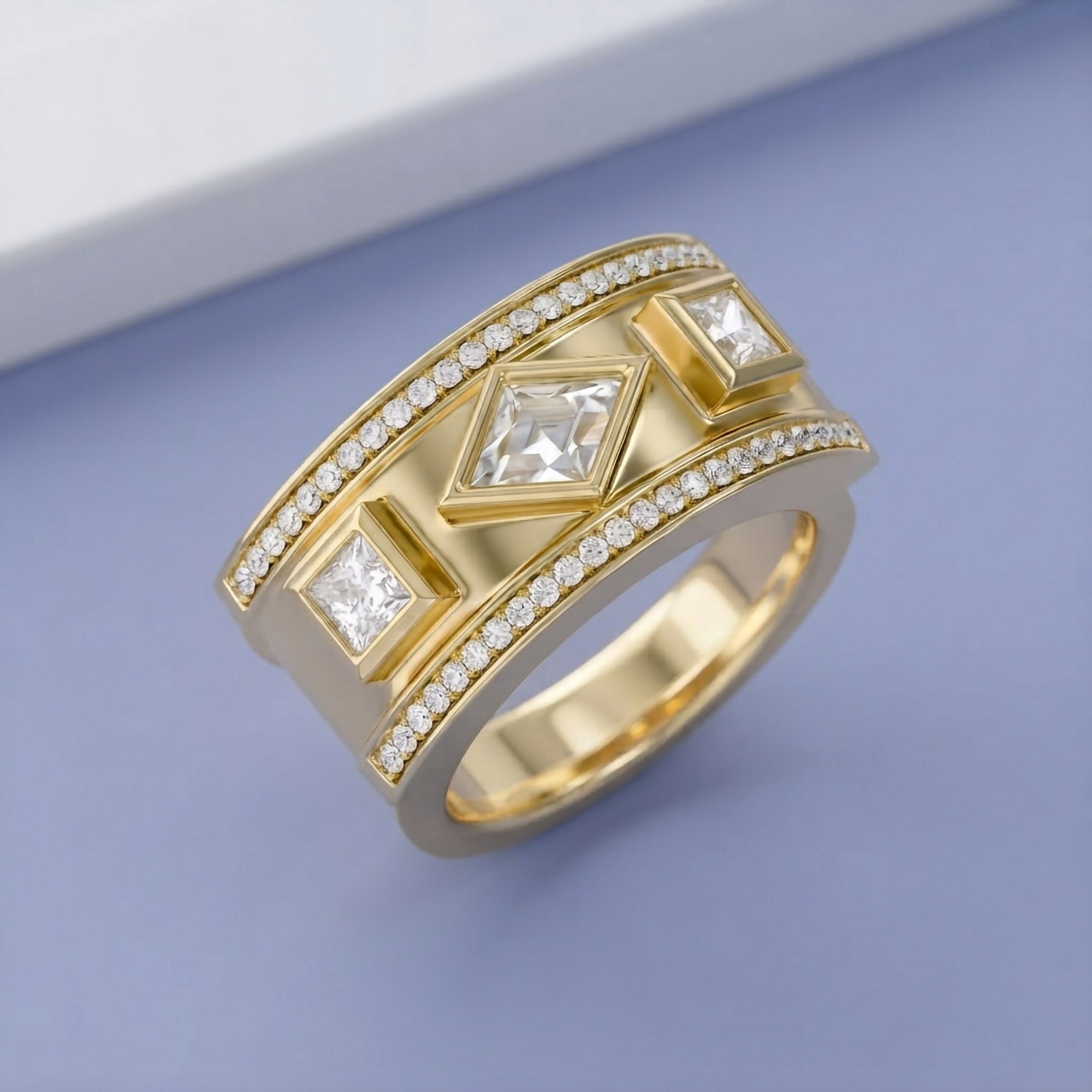 1.30 CT Mixed Cut Lab Grown Diamond Oura Ring Jacket