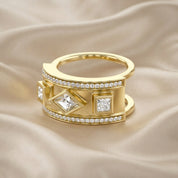 1.30 CT Mixed Cut Lab Grown Diamond Oura Ring Jacket