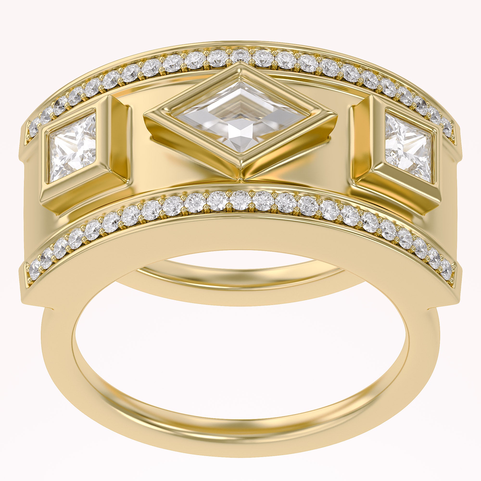 1.30 CT Mixed Cut Lab Grown Diamond Oura Ring Jacket