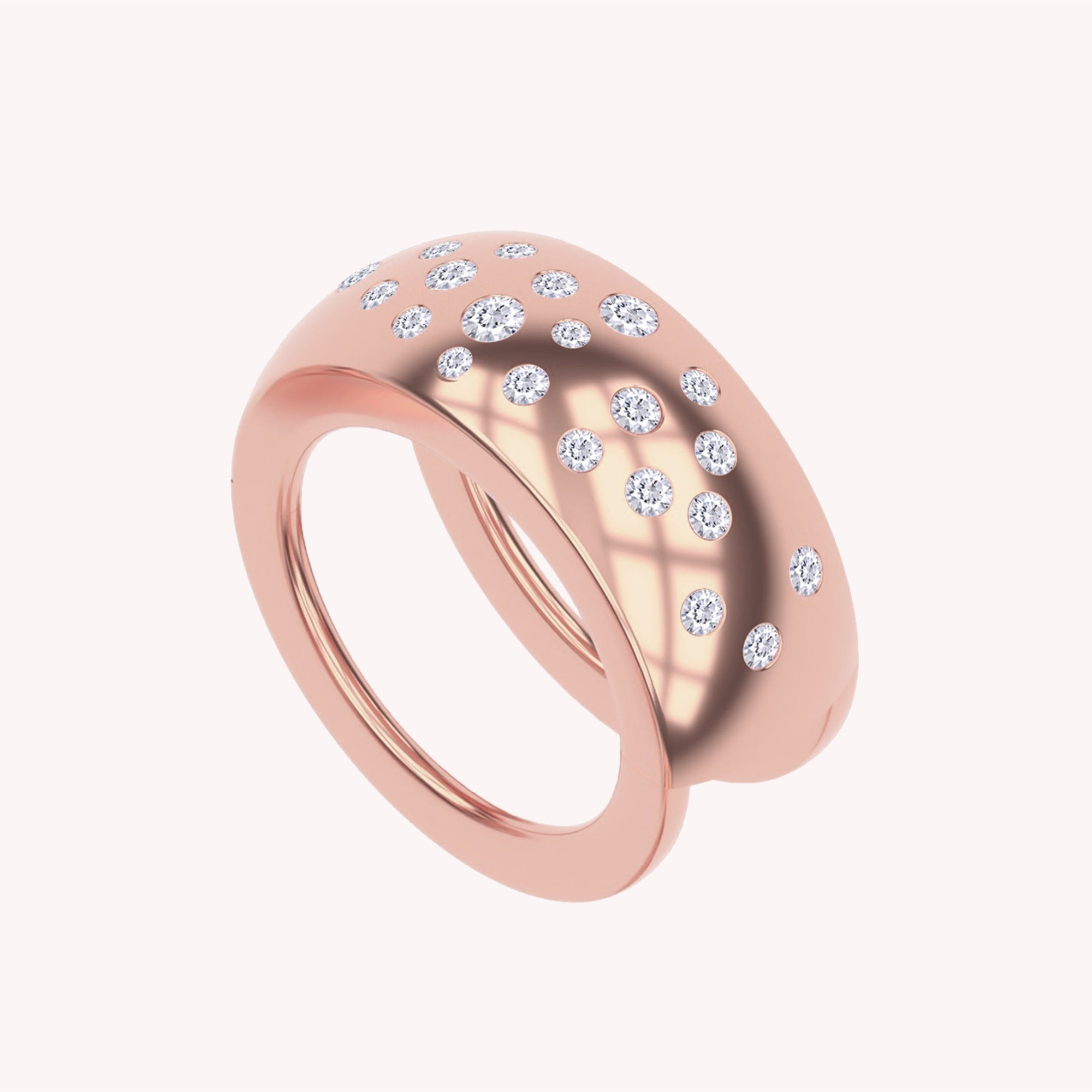 Lab Created Moissanite Dome Oura Jacket Ring