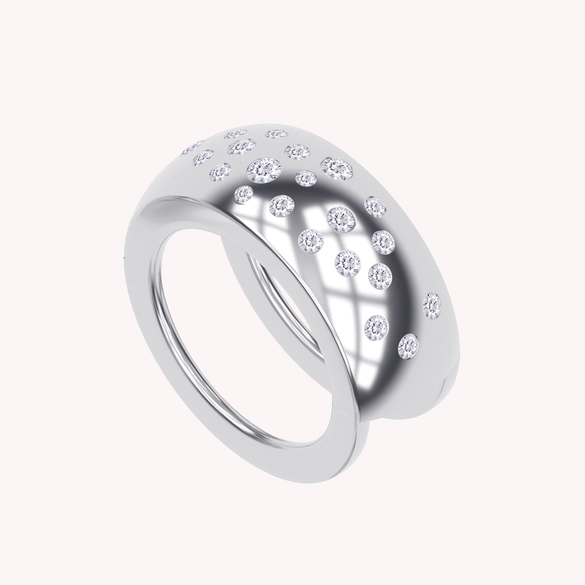 Lab Created Moissanite Dome Oura Jacket Ring