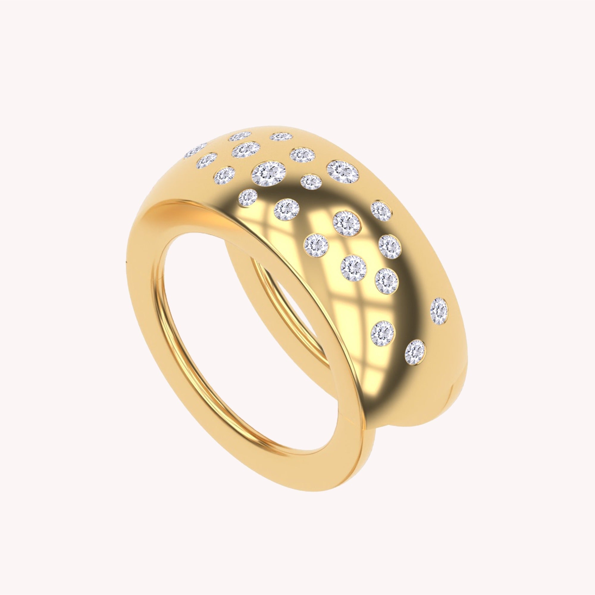 Lab Created Moissanite Dome Oura Jacket Ring
