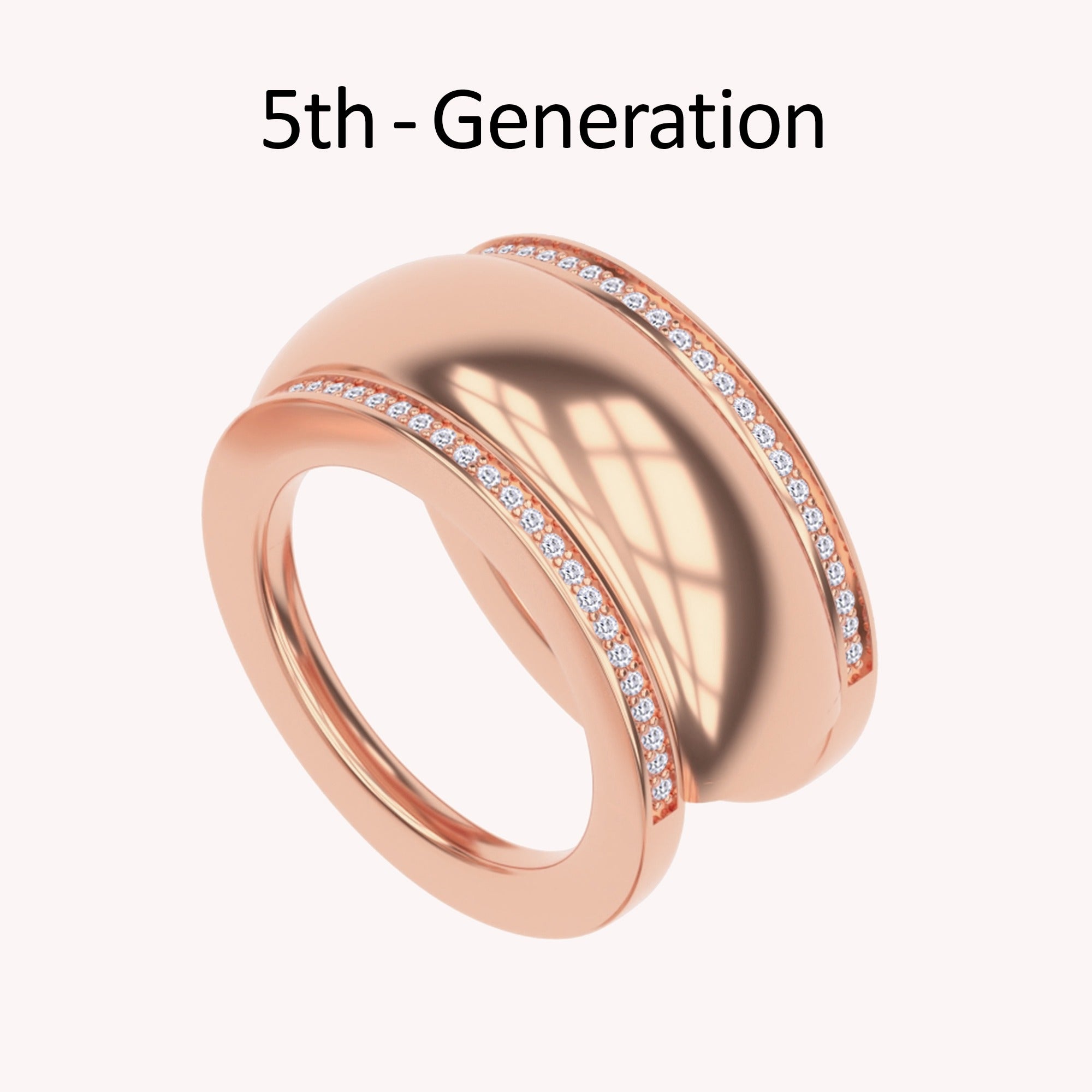 Lab Created Moissanite Luxury Oura Jacket Ring 5th - Generation
