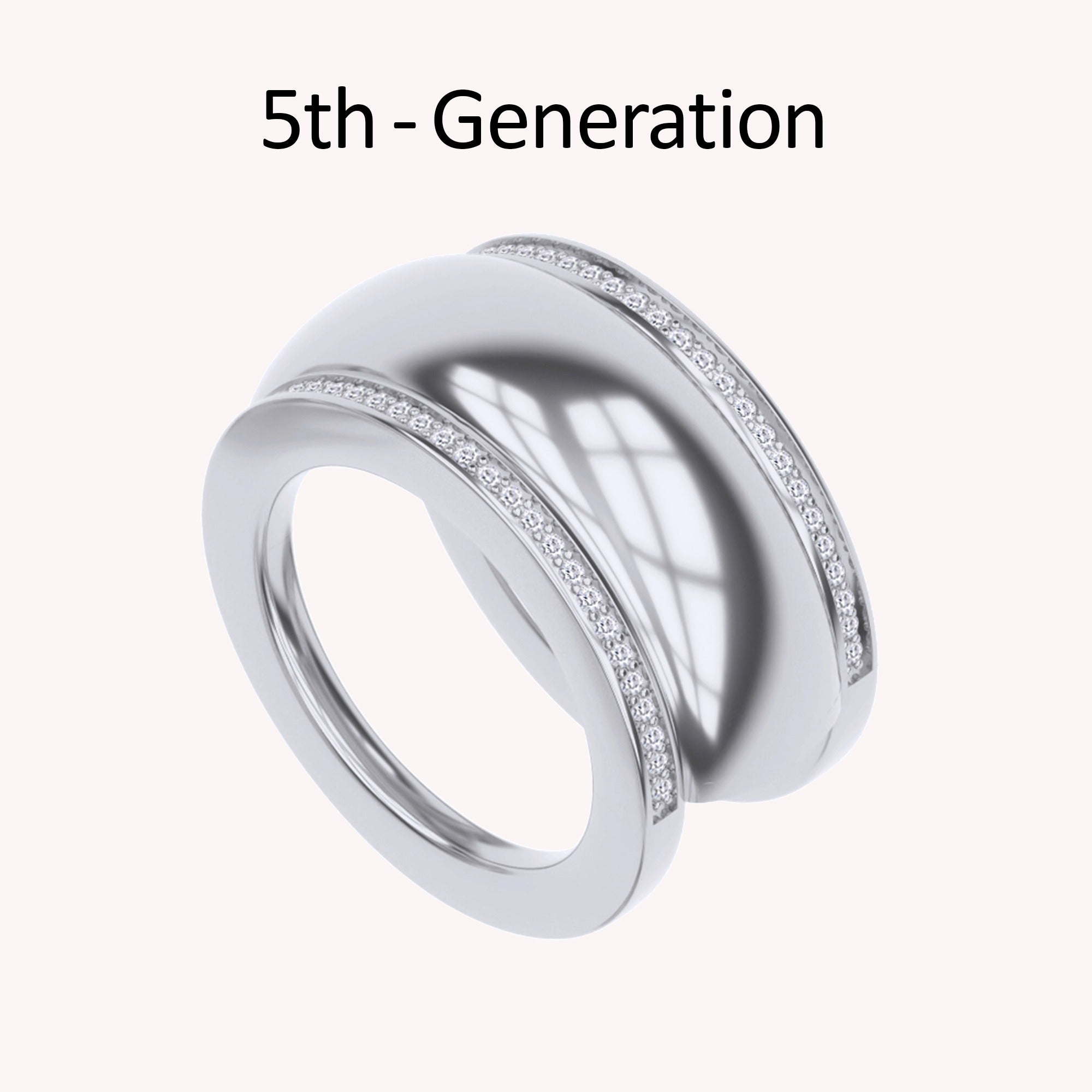 Lab Created Moissanite Luxury Oura Jacket Ring 5th - Generation