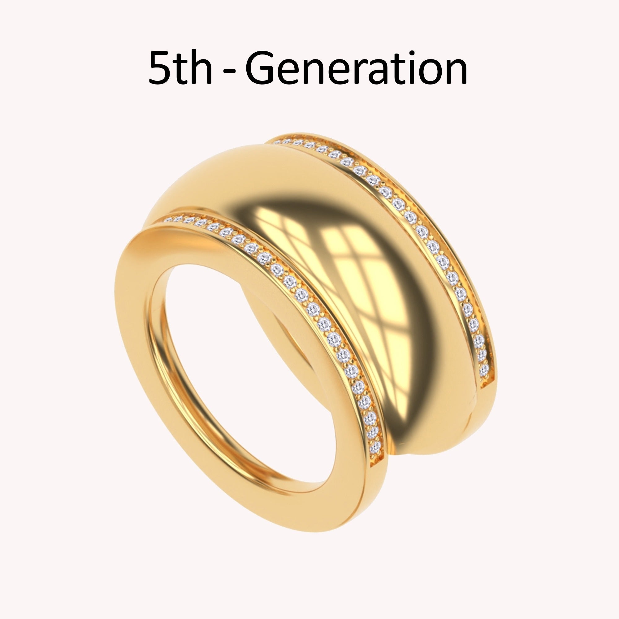 Lab Created Moissanite Luxury Oura Jacket Ring 5th - Generation