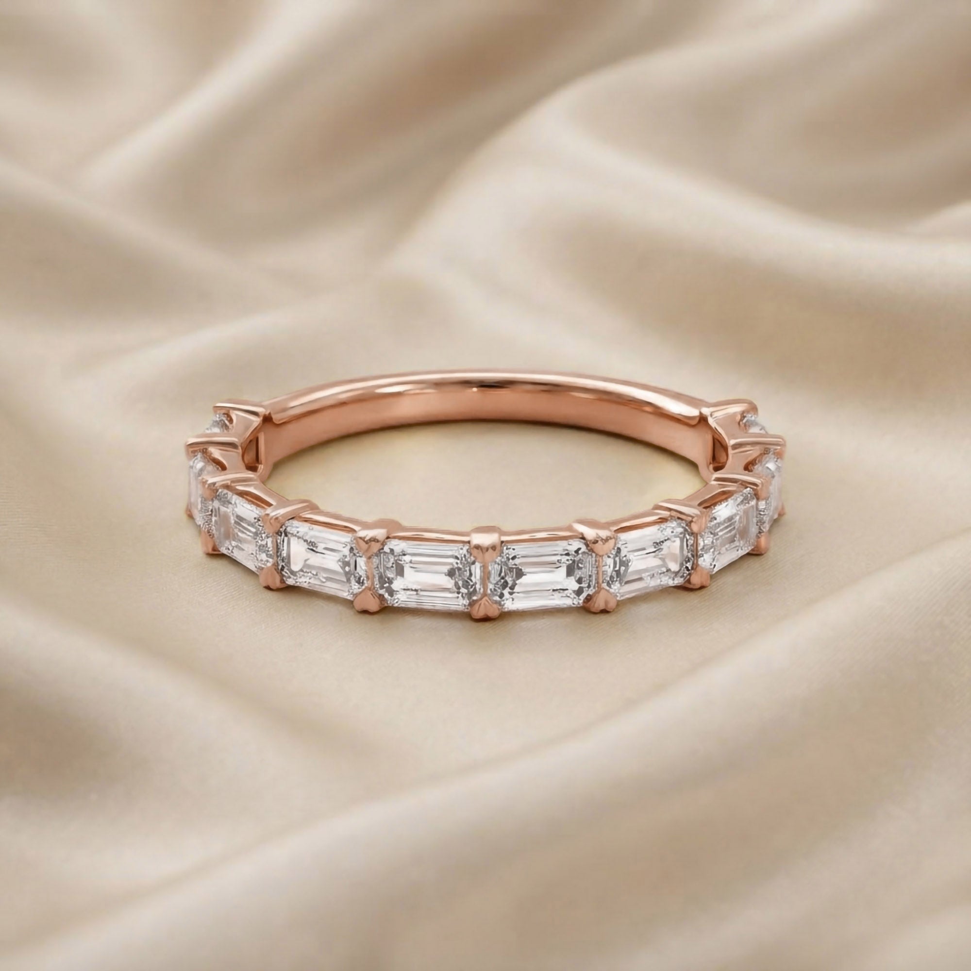 Emerald-Cut Half-Eternity Band Ring | Lab-Grown Diamond