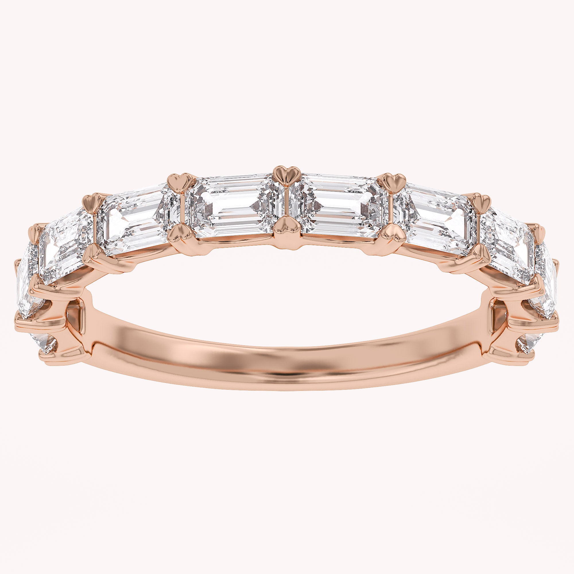 Emerald-Cut Half-Eternity Band Ring | Lab-Grown Diamond