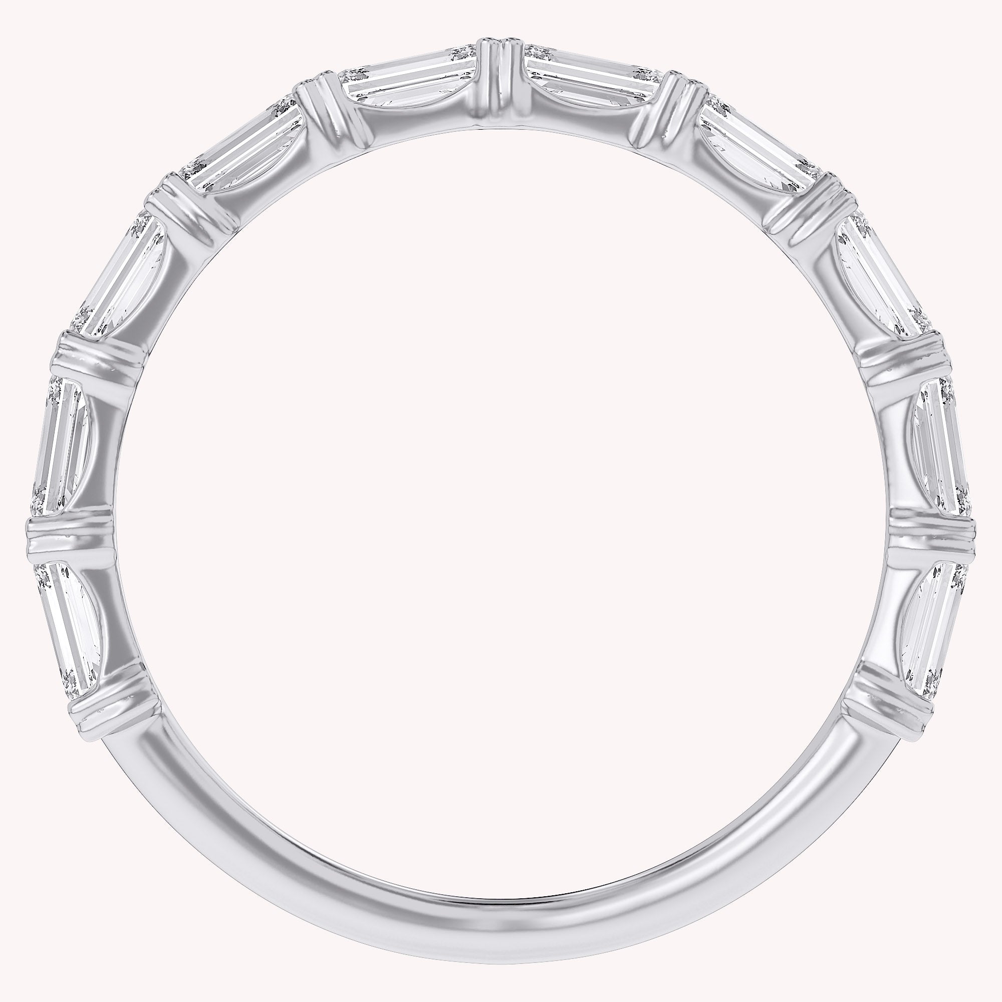 Emerald-Cut Half-Eternity Band Ring | Lab-Grown Diamond