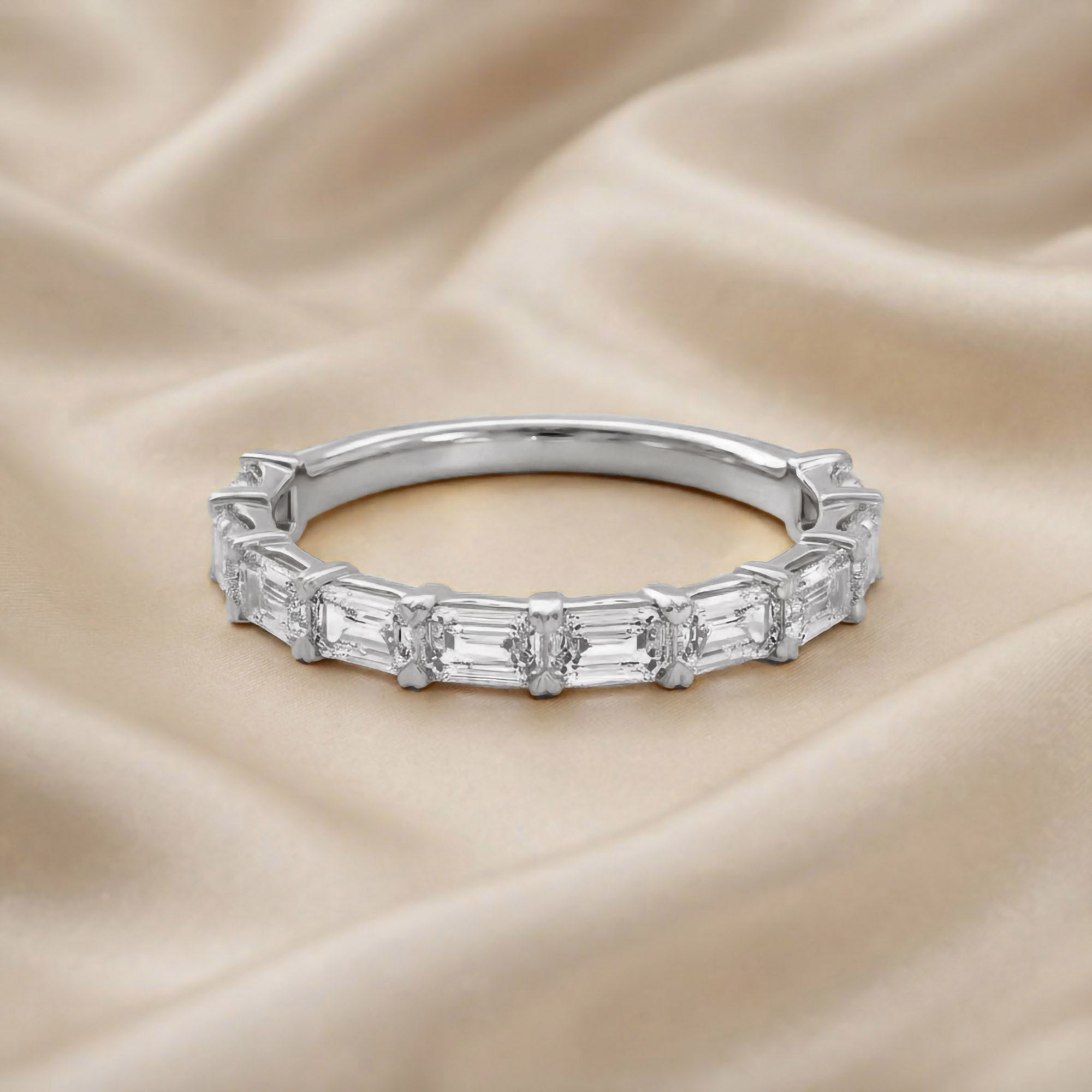 Emerald-Cut Half-Eternity Band Ring | Lab-Grown Diamond