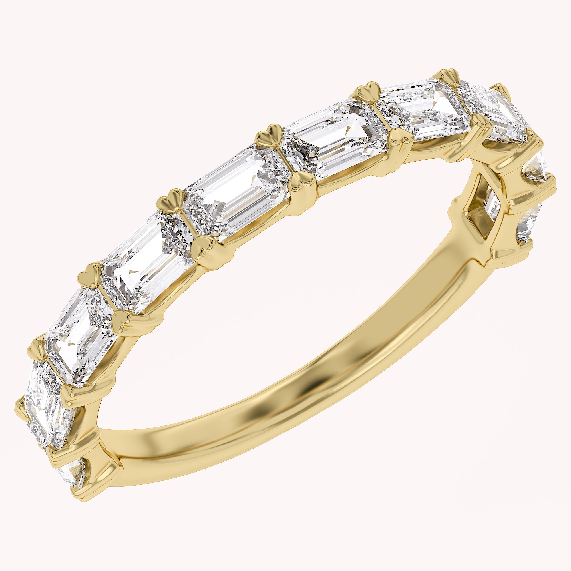 Emerald-Cut Half-Eternity Band Ring | Lab-Grown Diamond
