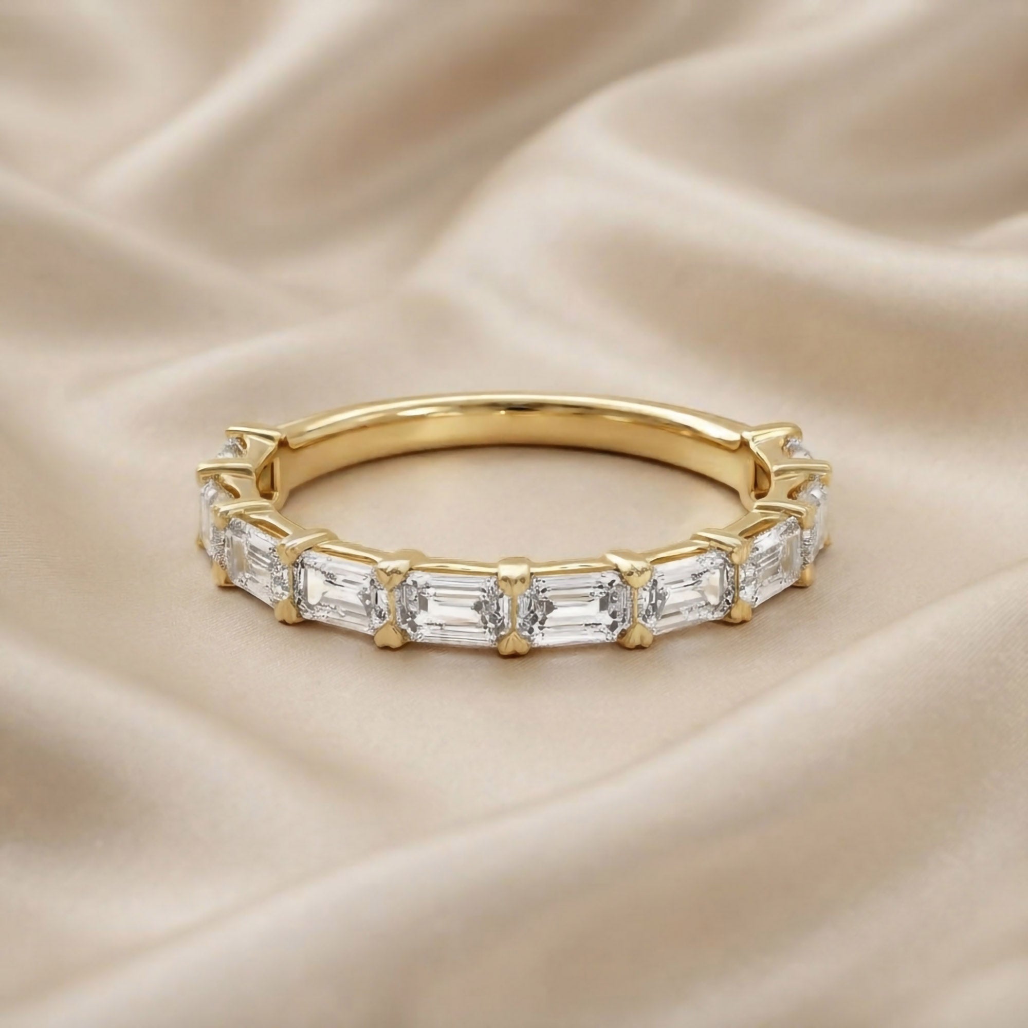 Emerald-Cut Half-Eternity Band Ring | Lab-Grown Diamond