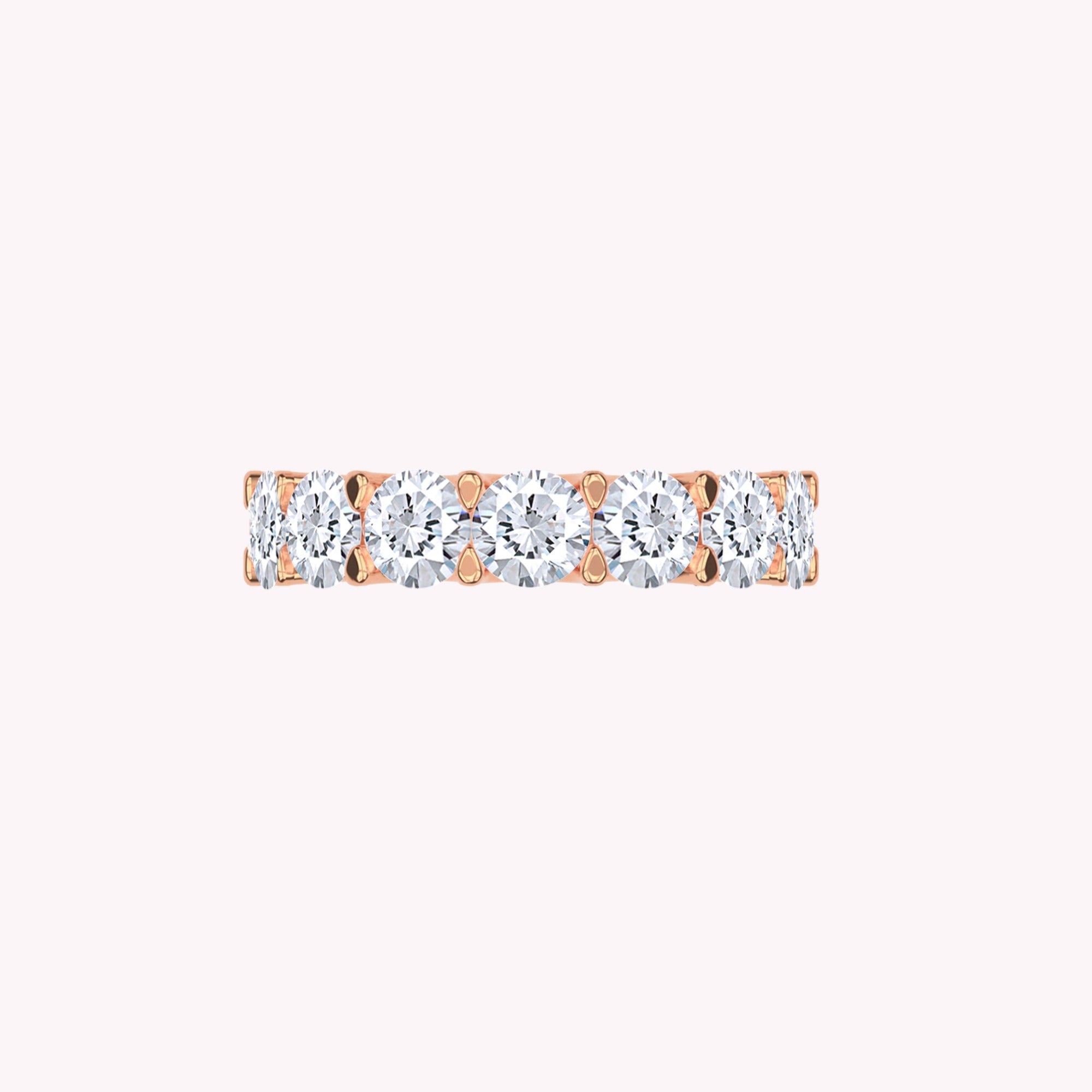 Full Eternity Ring Round Shape Lab Created Moissanite