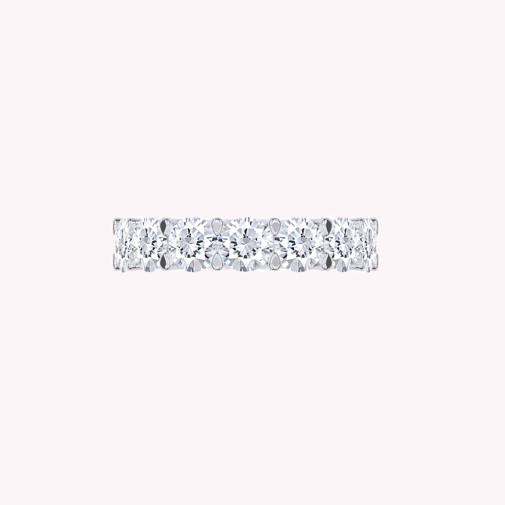 Full Eternity Ring Round Shape Lab Created Moissanite