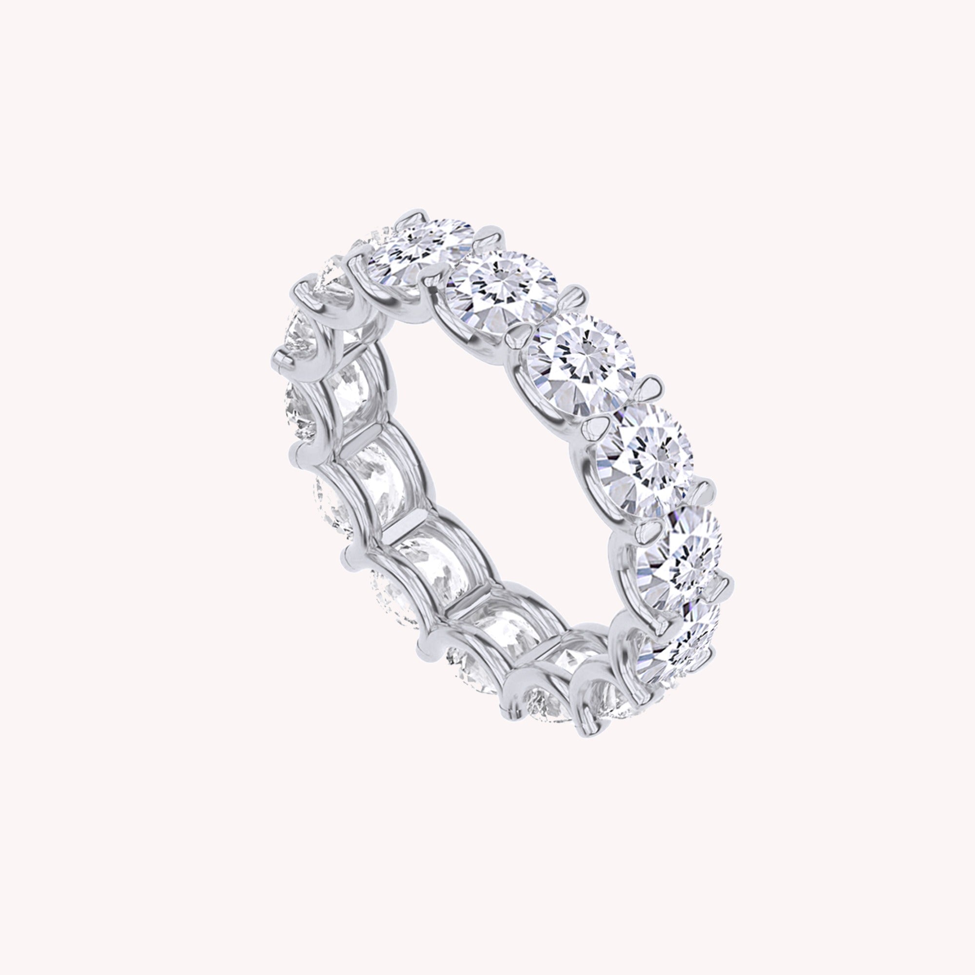 Full Eternity Ring Round Shape Lab Created Moissanite