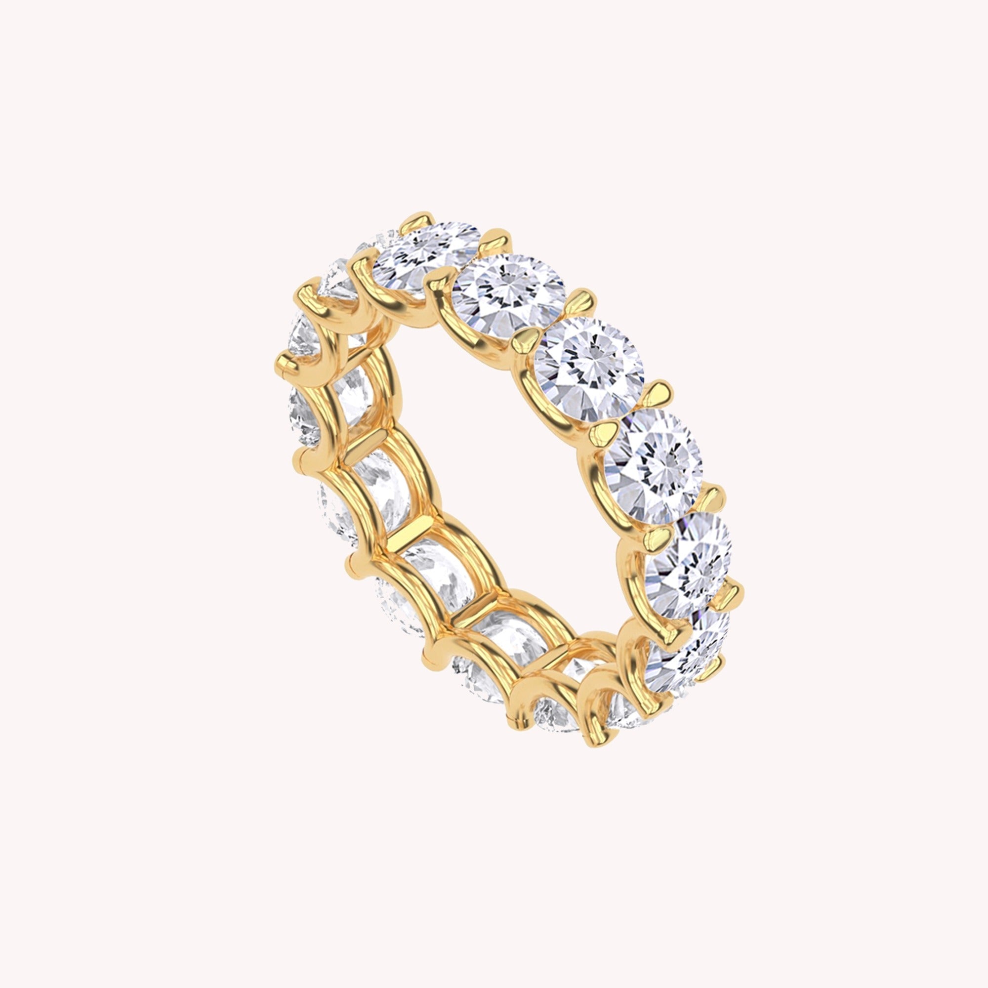 Full Eternity Ring Round Shape Lab Created Moissanite