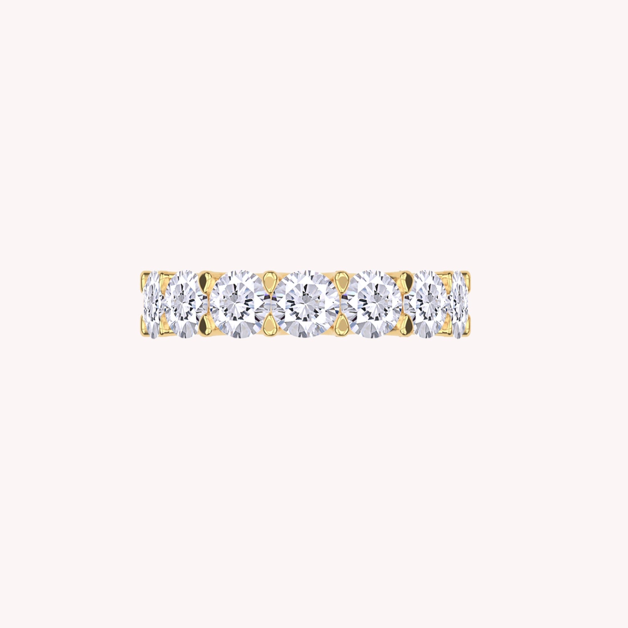 Full Eternity Ring Round Shape Lab Created Moissanite