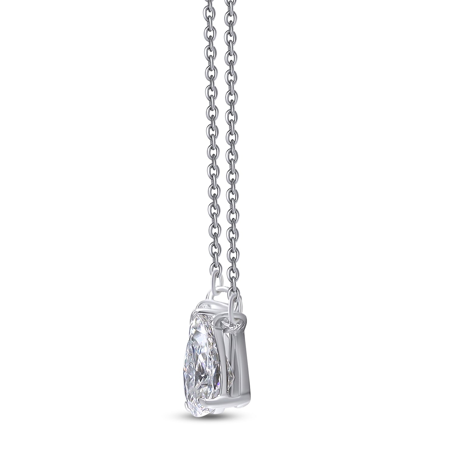 Pear & Emerald Shape Lab Grown Diamond Toi Et Moi Pendant Necklace
