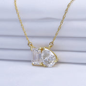 Pear & Emerald Shape Lab Grown Diamond Toi Et Moi Pendant Necklace