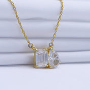 Pear & Emerald Shape Lab Grown Diamond Toi Et Moi Pendant Necklace