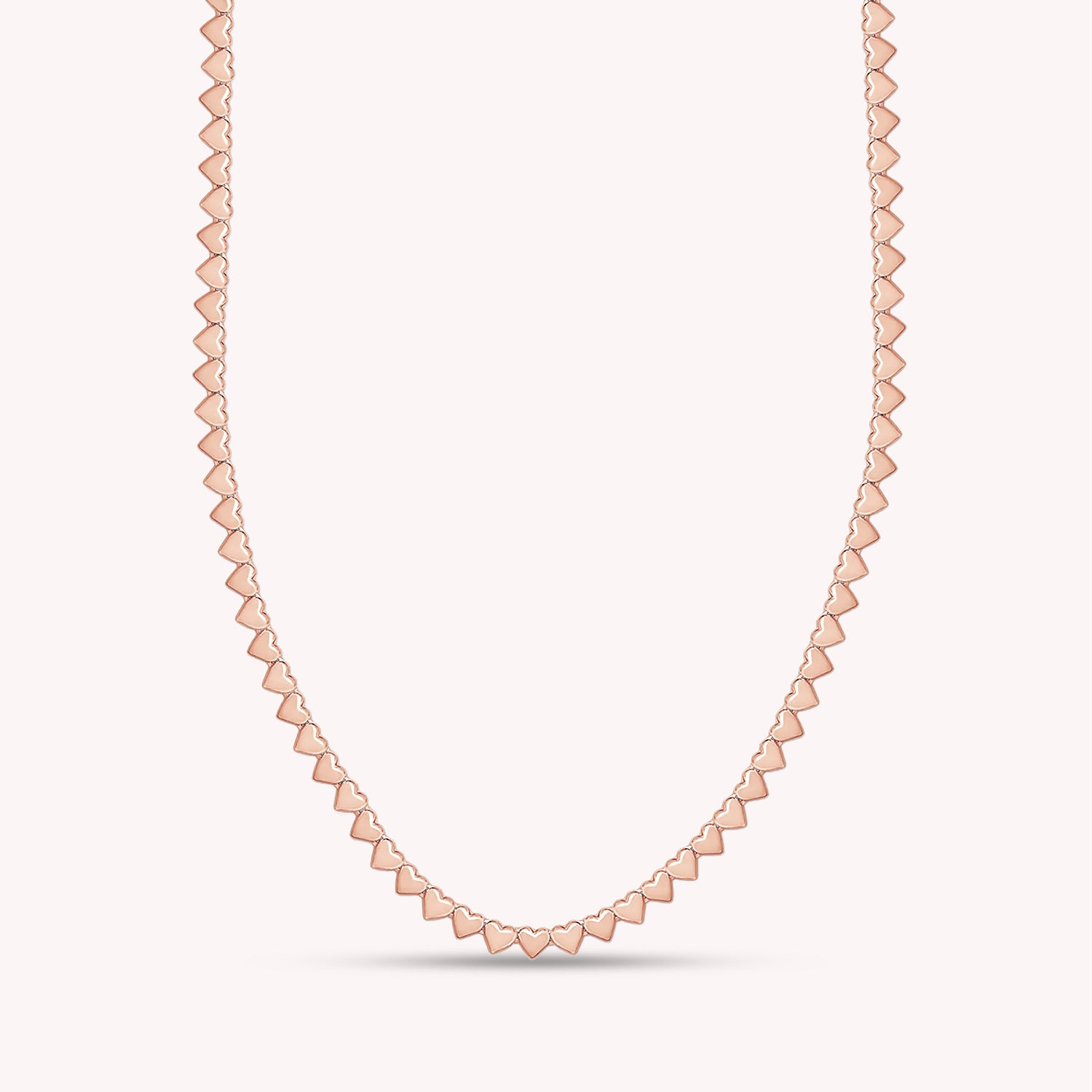 4MM Plain Heart Shape Link Necklace (16 Inch to 20 Inch)