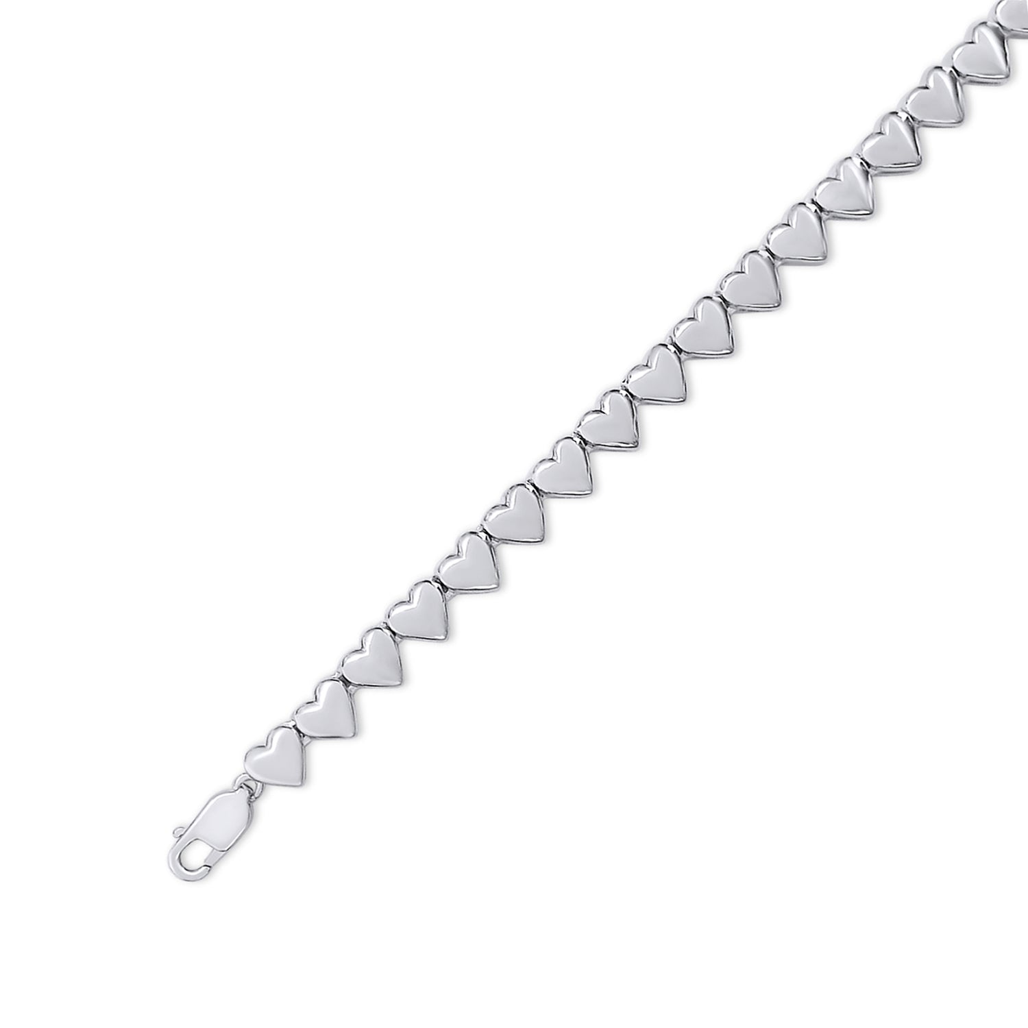 4MM Plain Heart Shape Link Necklace (16 Inch to 20 Inch)