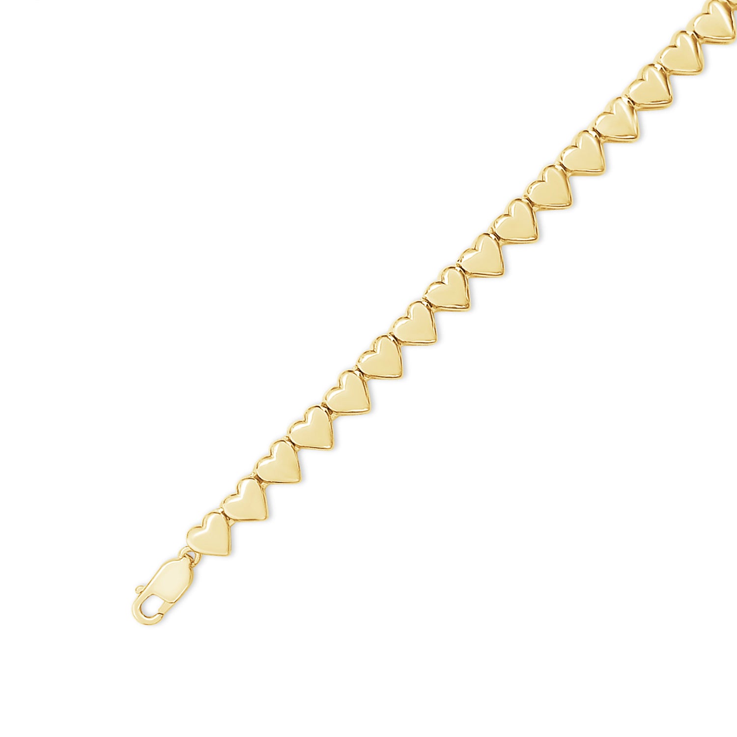 4MM Plain Heart Shape Link Necklace (16 Inch to 20 Inch)