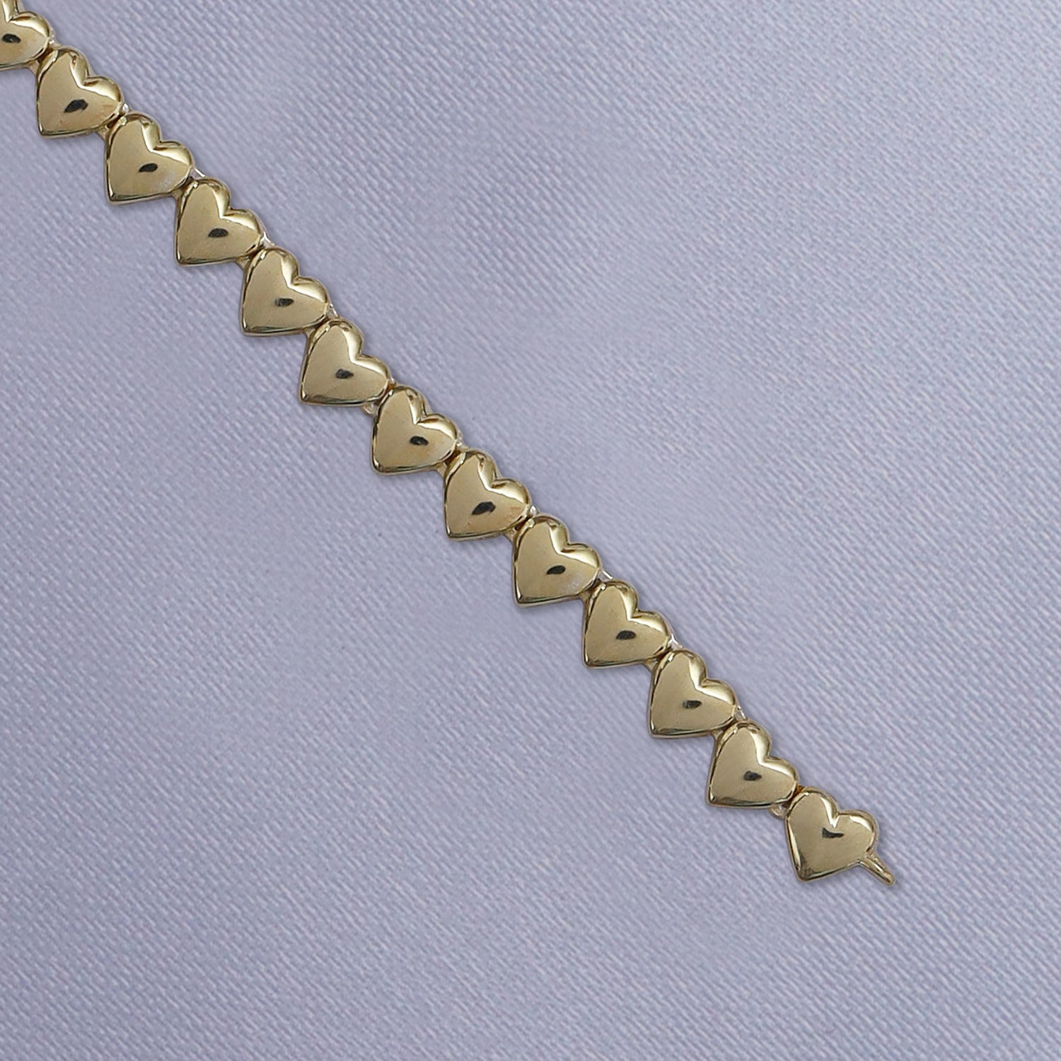 4MM Plain Heart Shape Link Necklace (16 Inch to 20 Inch)