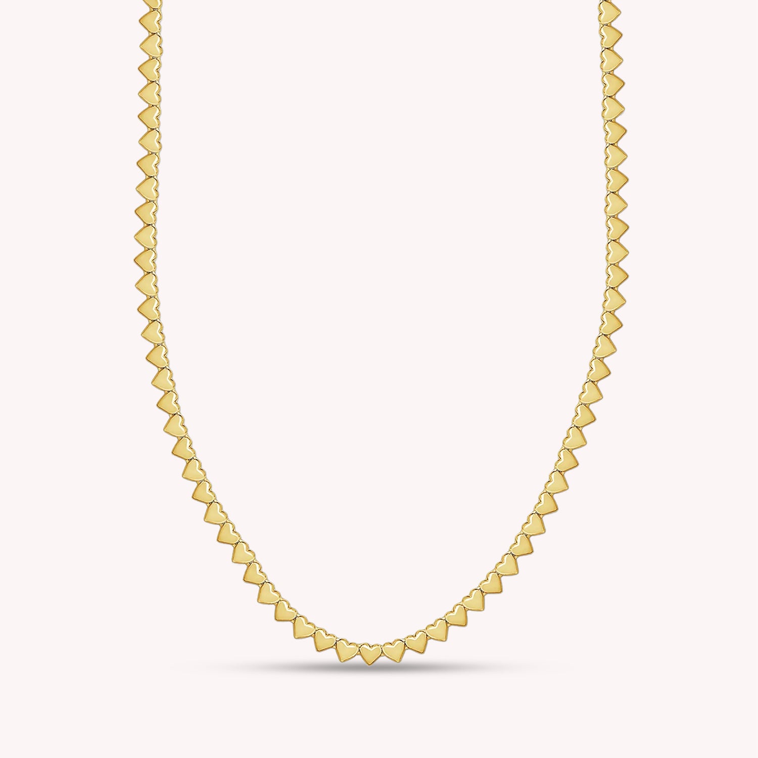 4MM Plain Heart Shape Link Necklace (16 Inch to 20 Inch)