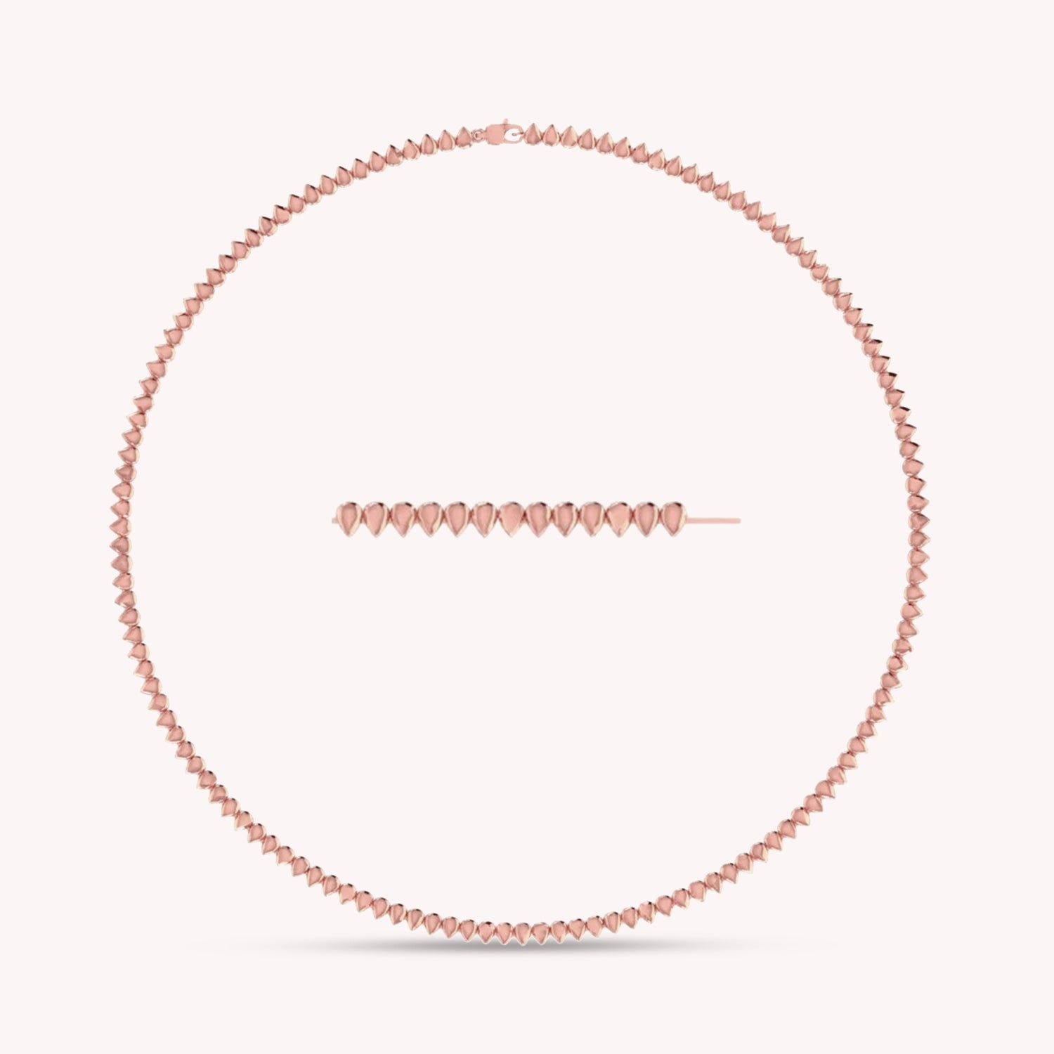4MM Plain Pear Shape Link Necklace (16 to 20 inch)