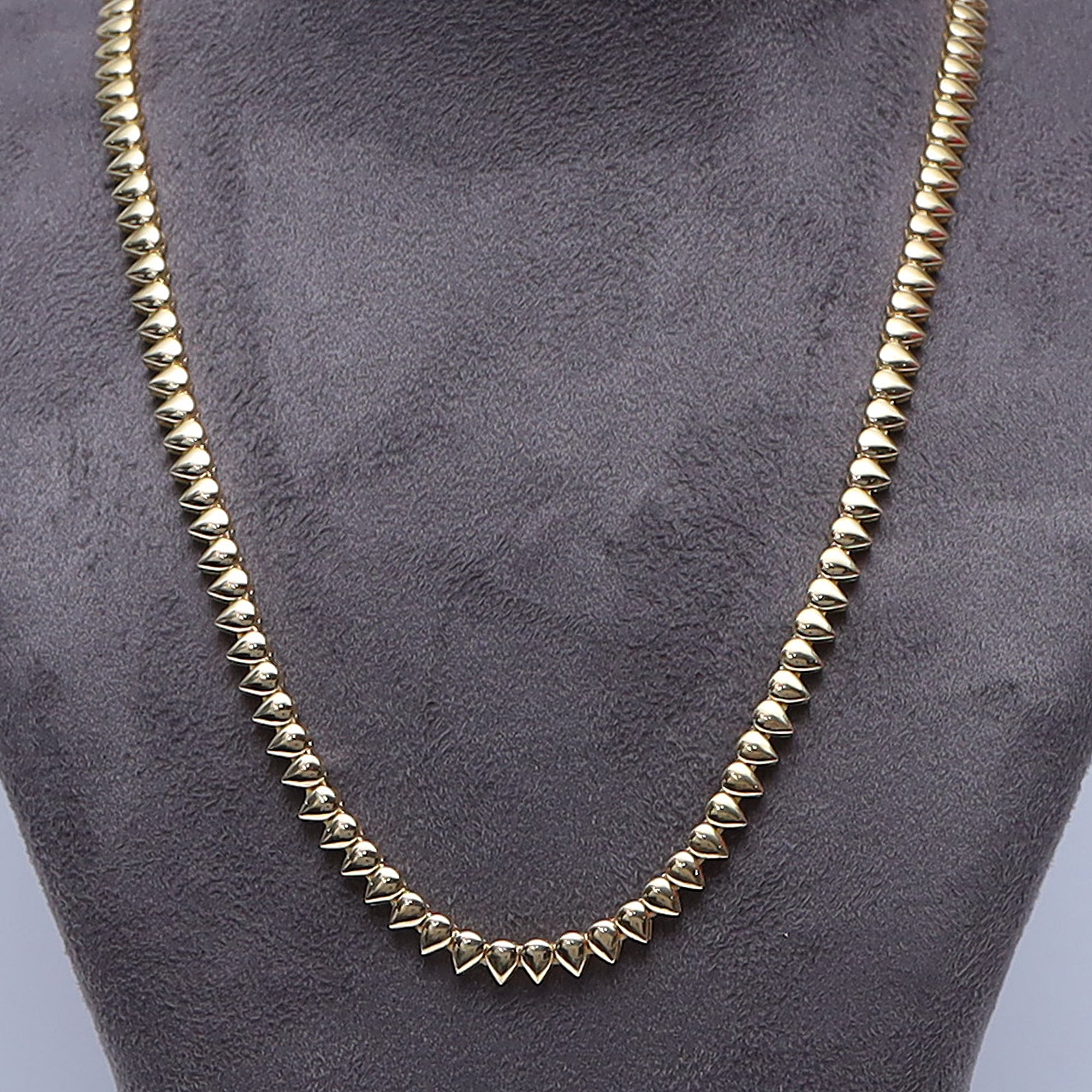 4MM Plain Pear Shape Link Necklace (16 to 20 inch)