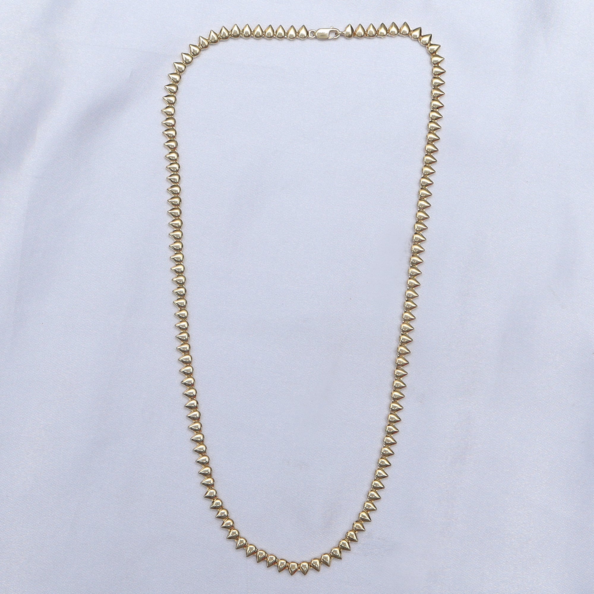4MM Plain Pear Shape Link Necklace (16 to 20 inch)