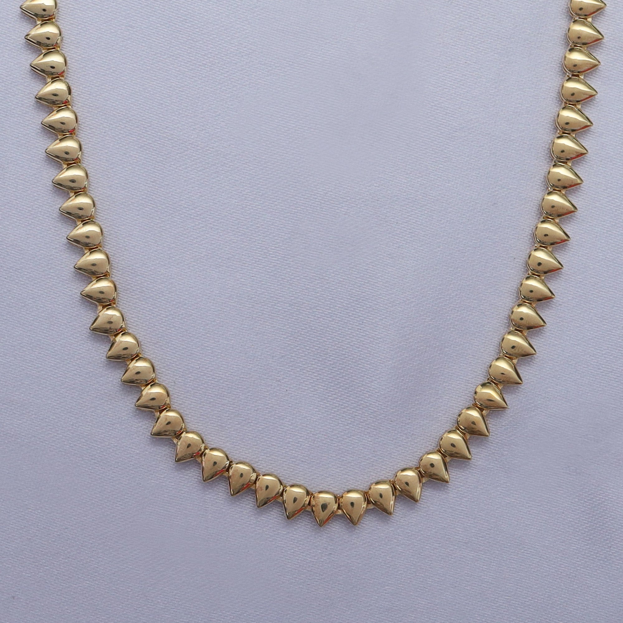 4MM Plain Pear Shape Link Necklace (16 to 20 inch)