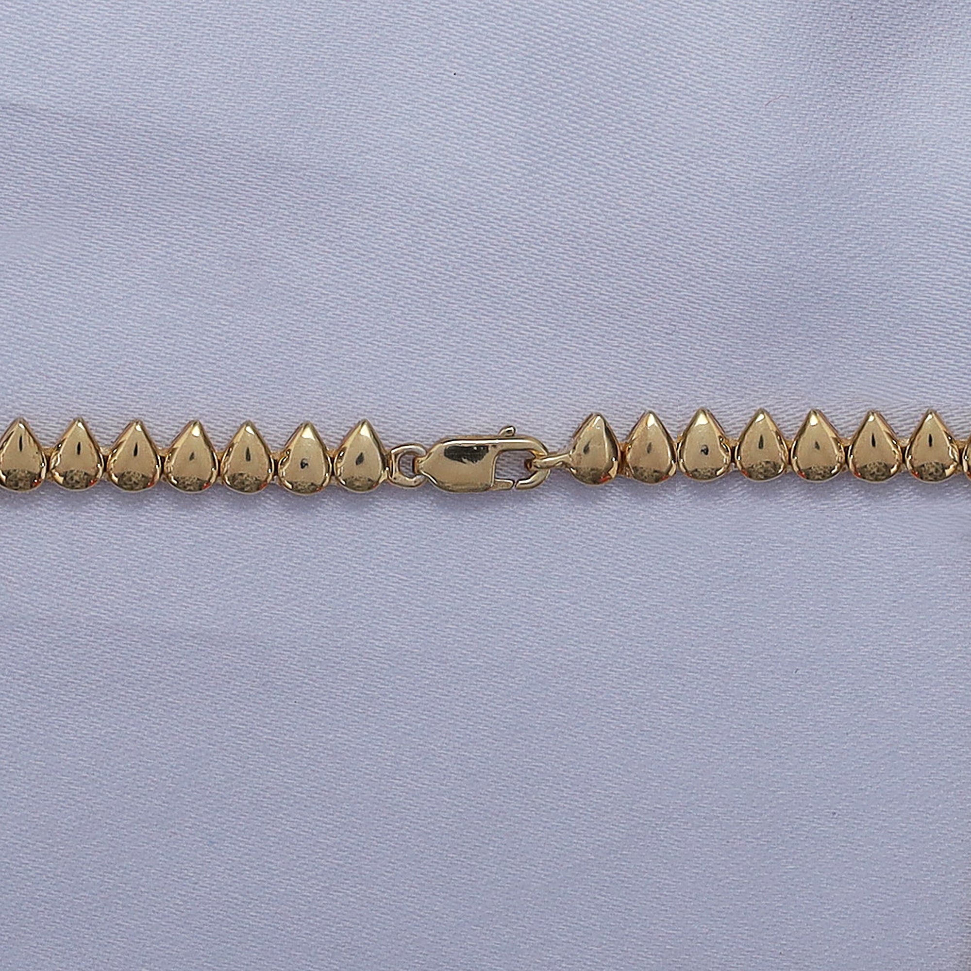 4MM Plain Pear Shape Link Necklace (16 to 20 inch)