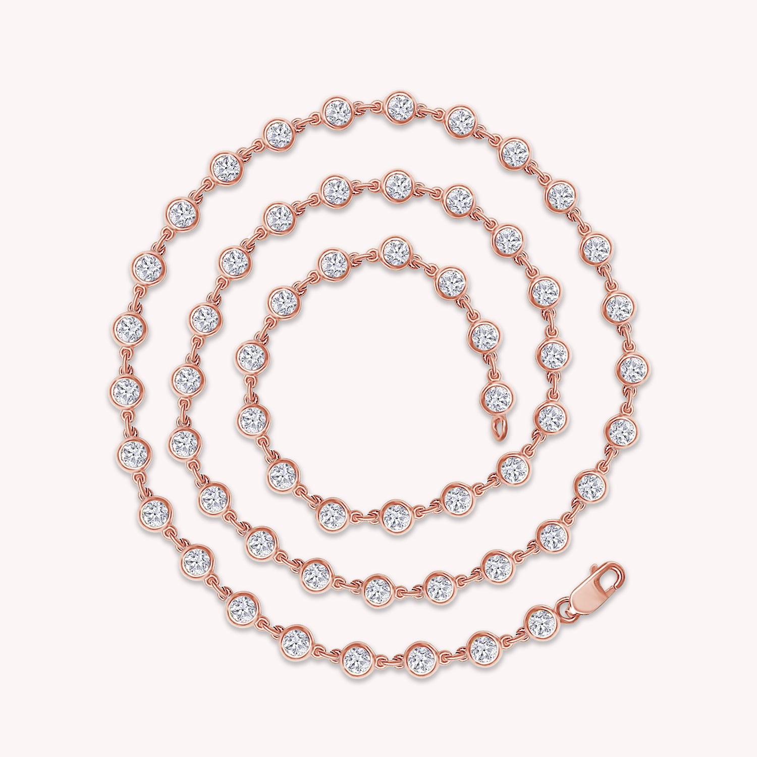 3 1/4 Carat Link Chain Necklace In Moissanite with 3.6MM Width