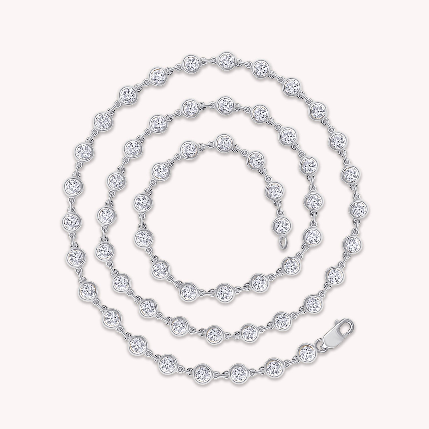 3 1/4 Carat Link Chain Necklace In Moissanite with 3.6MM Width