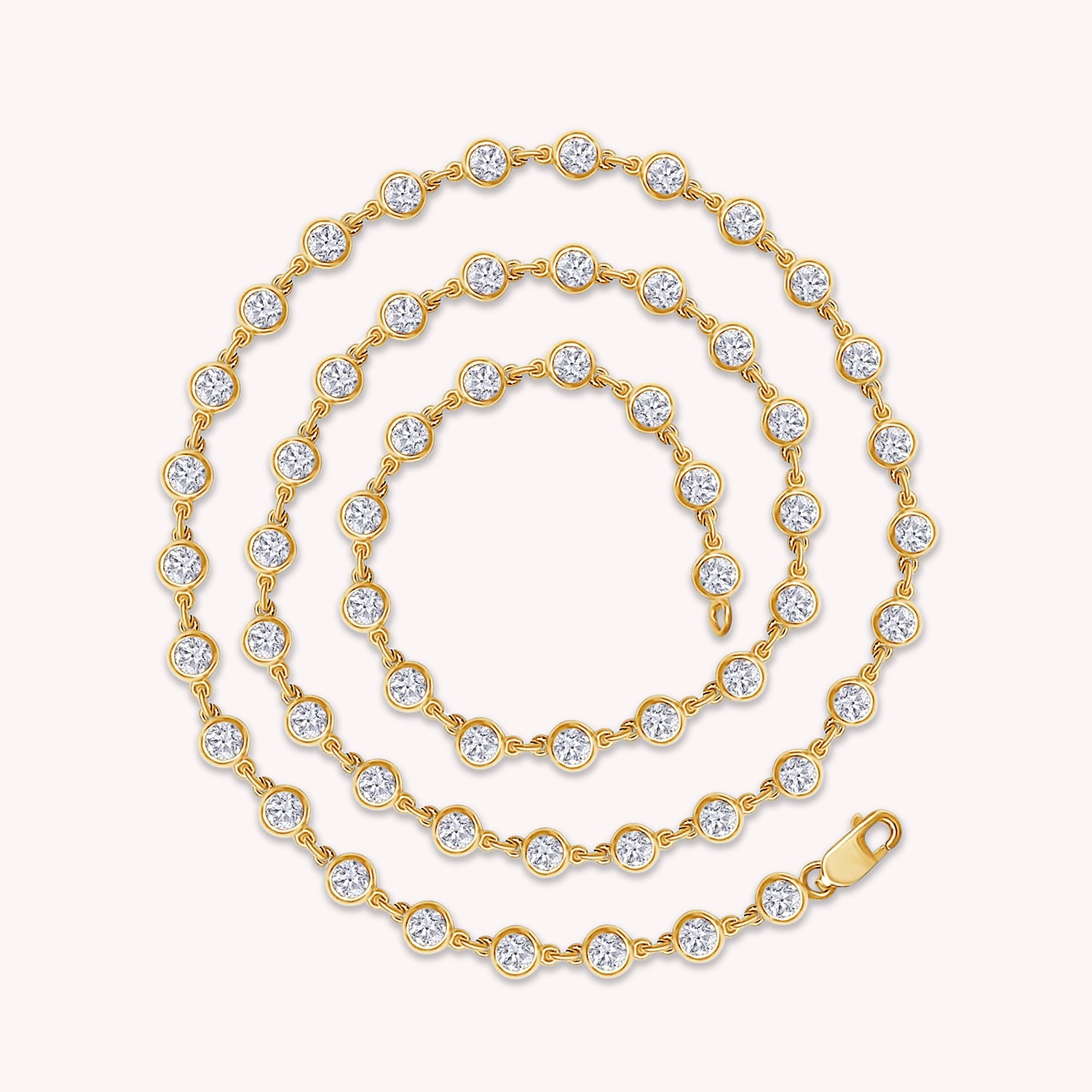 3 1/4 Carat Link Chain Necklace In Moissanite with 3.6MM Width