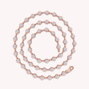 Bezel Set Link Chain Lab Created Moissanite with 3.80MM Width