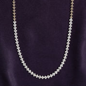 Round Shape Lab Created Moissanite Diamond 4.4MM Width Link Chain Necklace