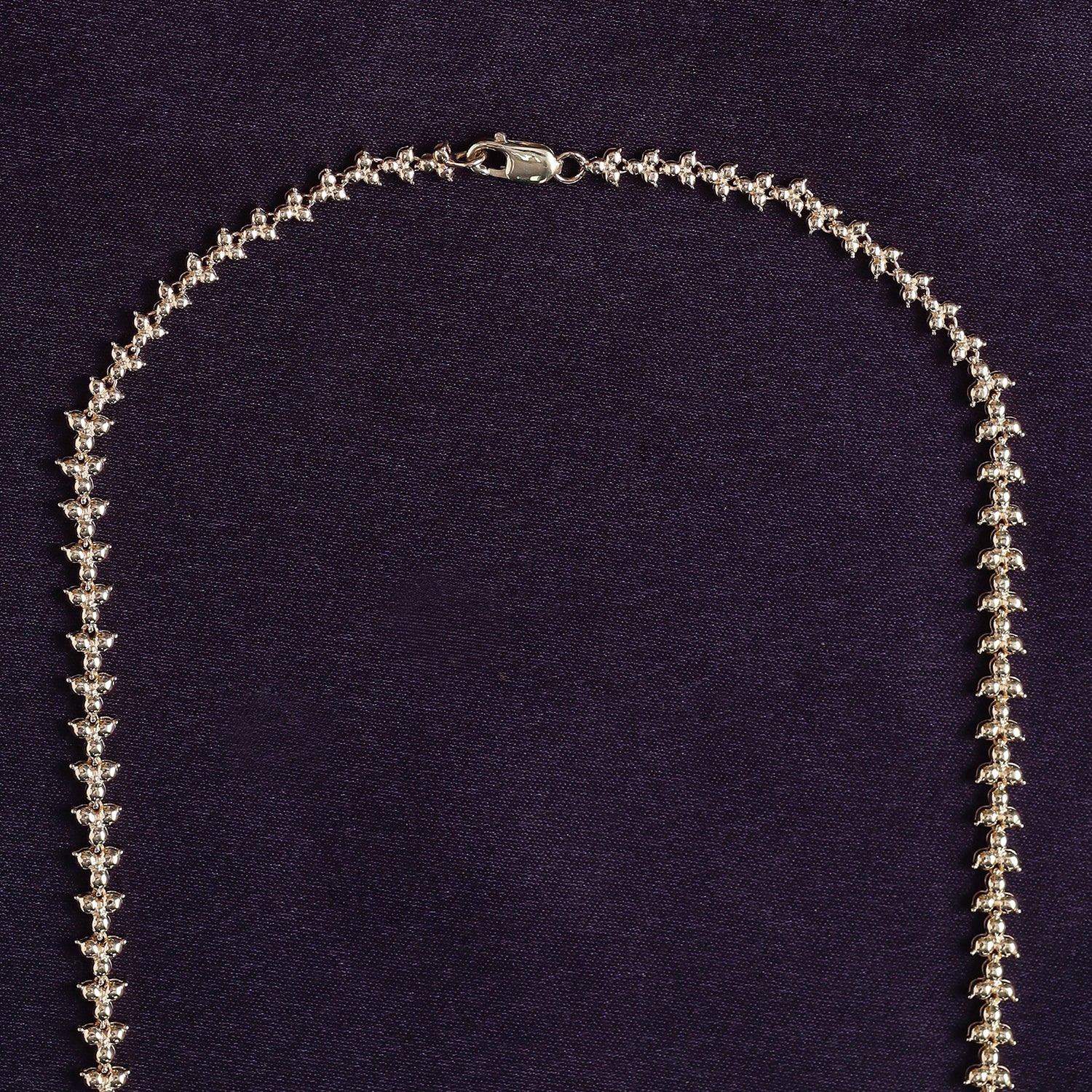 Round Shape Lab Created Moissanite Diamond 4.4MM Width Link Chain Necklace
