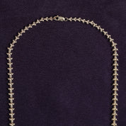 Round Shape Lab Created Moissanite Diamond 4.4MM Width Link Chain Necklace