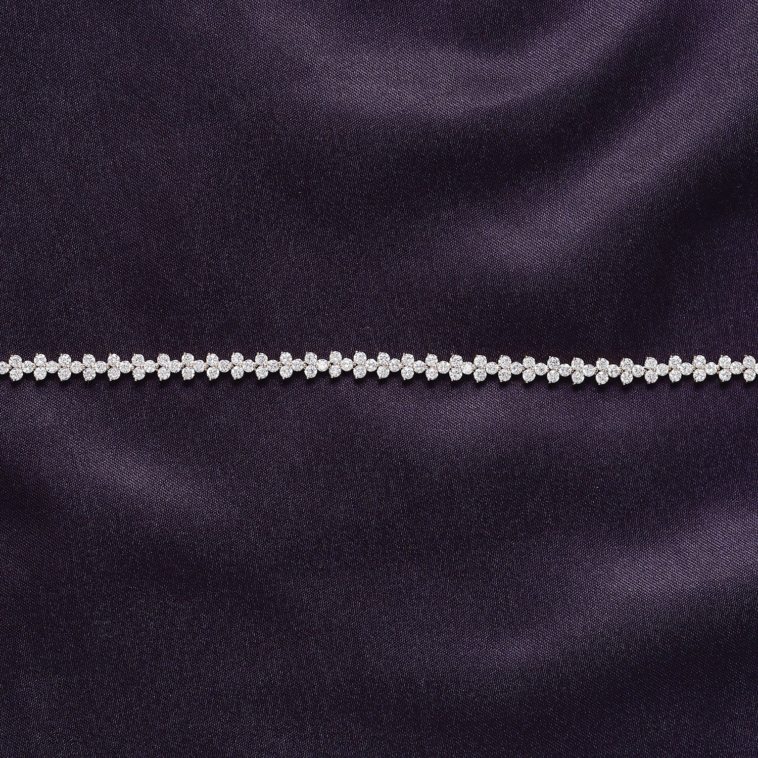 Round Shape Lab Created Moissanite Diamond 4.4MM Width Link Chain Necklace